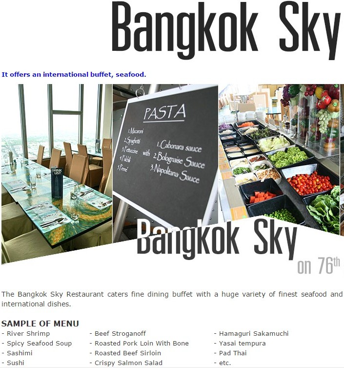 Baiyoke Sky Dinner